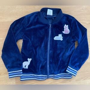 Vintage Wonderkids Blue Velvet Jacket with Animal Patches 4T